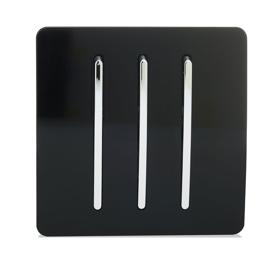 ART-SS6BK  3 Gang 2 Way 10 Amp Rocker Gloss Black